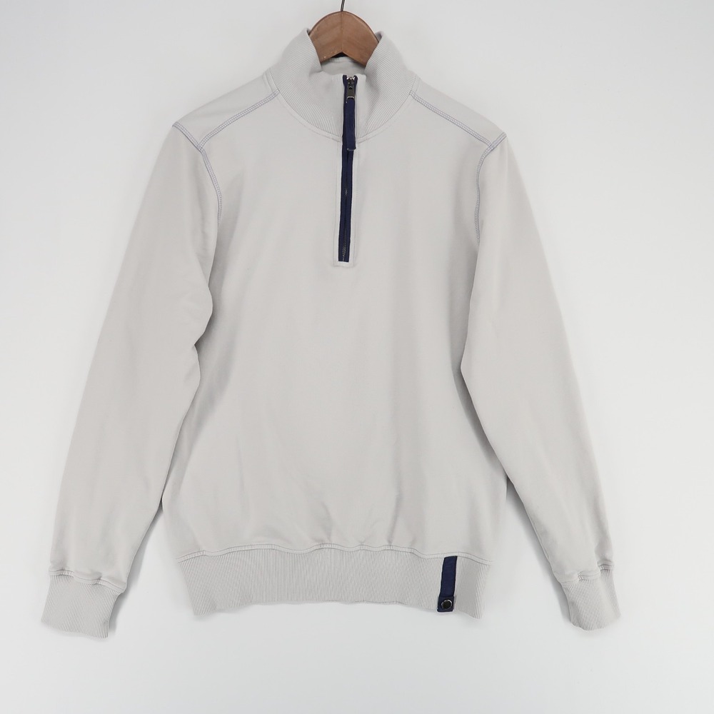 Charles Vane Sweatshirt‎ Mens XL Gray Quarter Zip Pullover Cotton Made In Italy